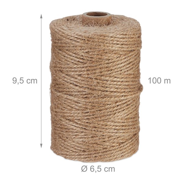 Jutekabel 2 mm x 100 m uppsättning om 4