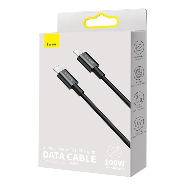Superior USB-C kabel USB-C Quick Charge FCP 100W 5A 20V 1m sort
