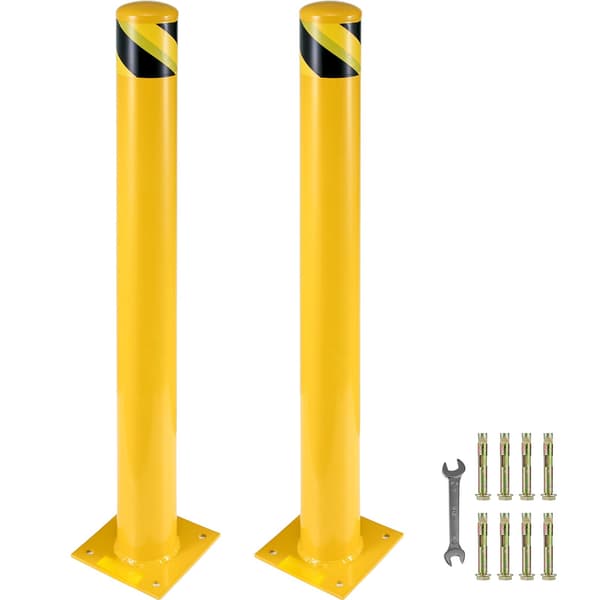 Säkerhetspollare i stål, 102 cm, 13,5 cm i diameter, 2-pack