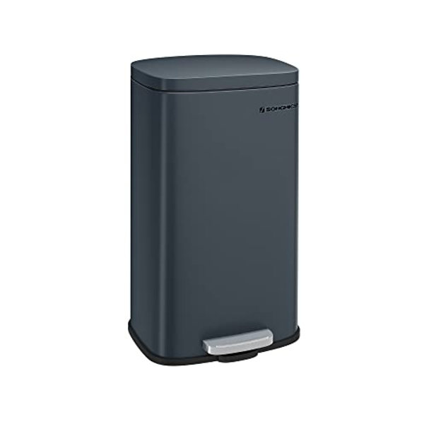 30L røggrå køkkenspand med soft-close låg og pedal