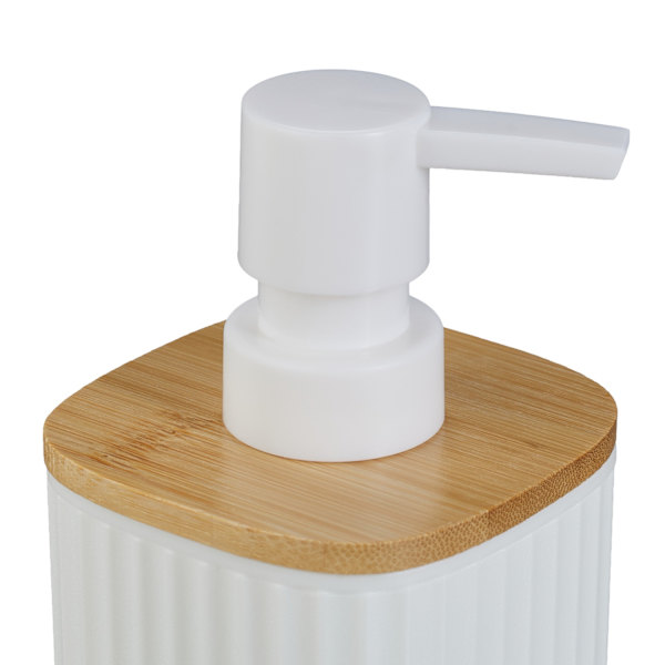 Badrumstillbehörsset, plast & bambu, 6-delat