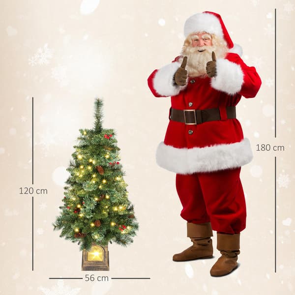 Kunstigt juletræ, 120 cm, 100 LED-lys, 8 lysindstillinger