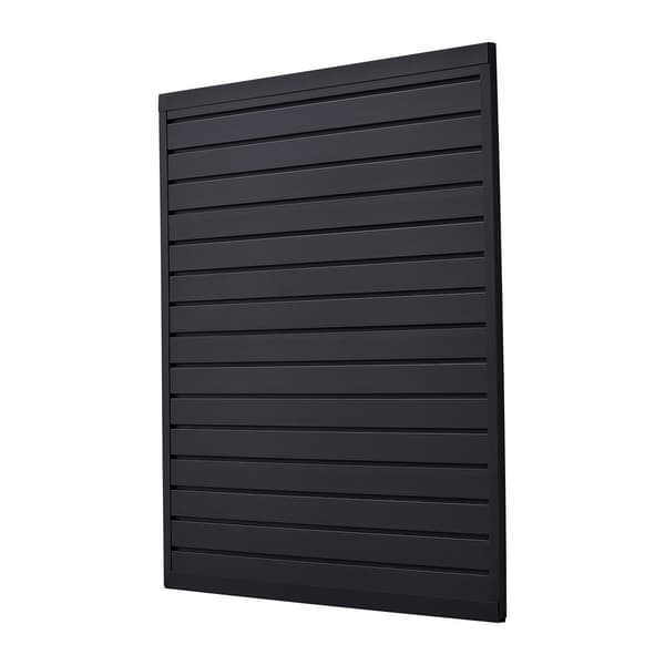 Garagepaneler för ribbor, 12x12 cm PVC, svarta, 4-pack