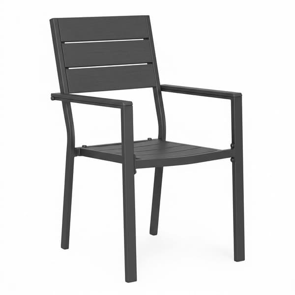 Havestole sæt med 2, stålstel, HDPE, grå