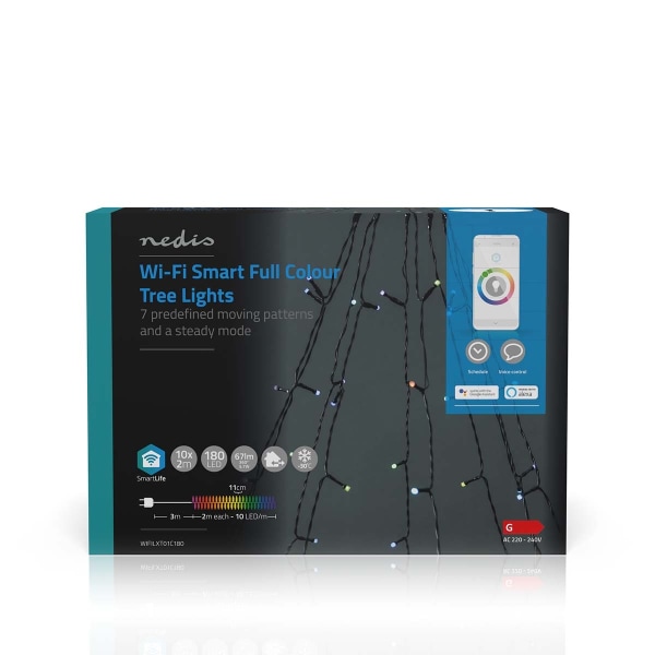SmartLife Jouluvalot | Puu | Wi-Fi | RGB | 180 LED's | 10 x 2 m | Android™ / IOS
