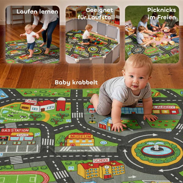 Babylekmatta, halkfri, 200x150 cm, stadsdesign