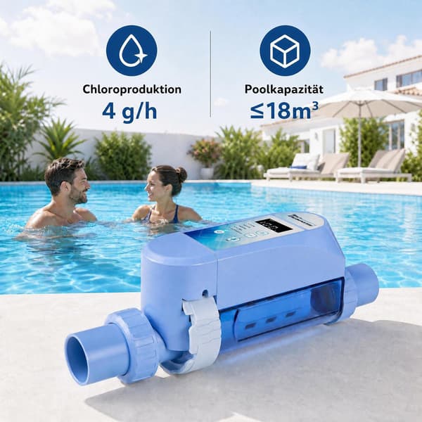 Salt- og klorgenerator til pools op til 18 m³, 4 g/t