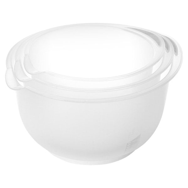 Praktiskt set med köksbunkar med handtag, pip och måttskala
