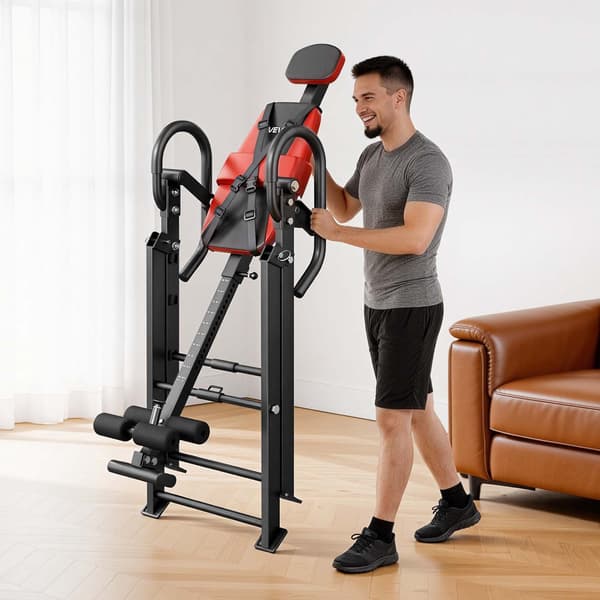 Inversionsbord, 136 kg kapacitet, hopfällbart och justerbart