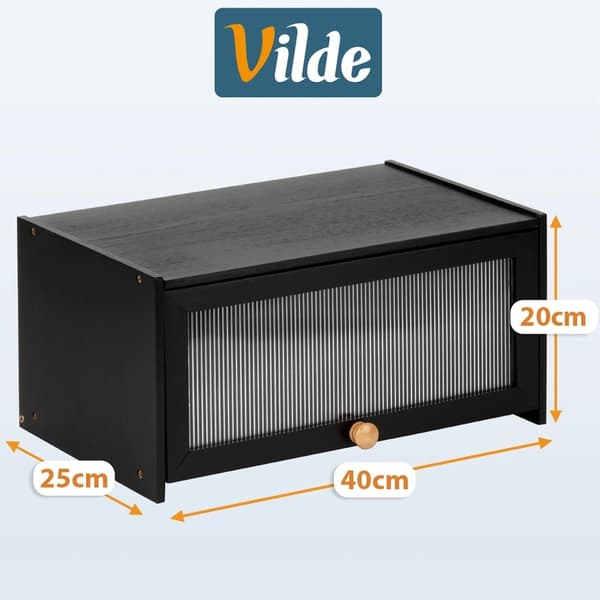 Svart bambu brödlåda 40x25x20 cm