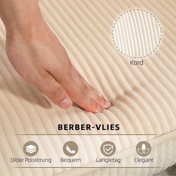 Gungstol, gungstol med sladdlook, armstöd, fåtölj med träskenor, relaxstol för vardagsrum, sovrum, beige