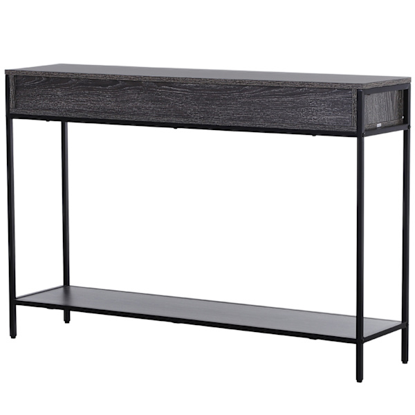 Konsolbord, Indgangsbord, Sidebord, 2 Skuffer, Nederste Hylde, Stål, Grå, 120 X 30 X 81,5 Cm