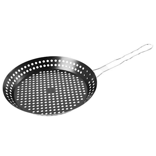 Grillpande: Non-stick, perforeret overflade, langt håndtag