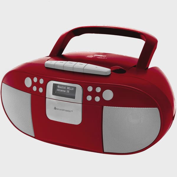 Boombox CD/MP3-soitin DAB+/FM-radiolla, USB, punainen