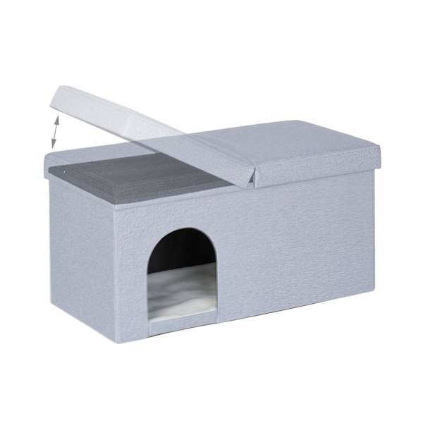 Kattgömma i grått med lock