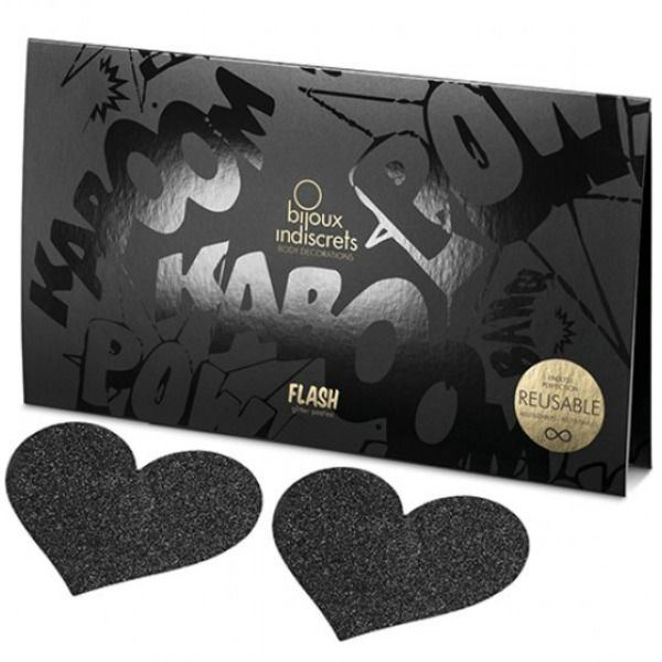 Bijoux - Indiscrets Flash Black Heart Nippel Cuts