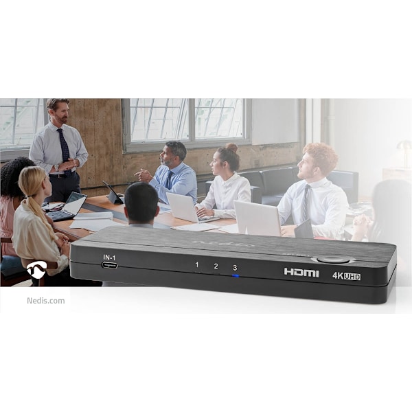 HDMI ™ Converter | USB-C™ Hun / 2x HDMI ™ -indgang / 4x USB A Female | 1x HDMI™ Output | 1-vejs | 4K@60Hz | 18 Gbps | ABS | Antracit