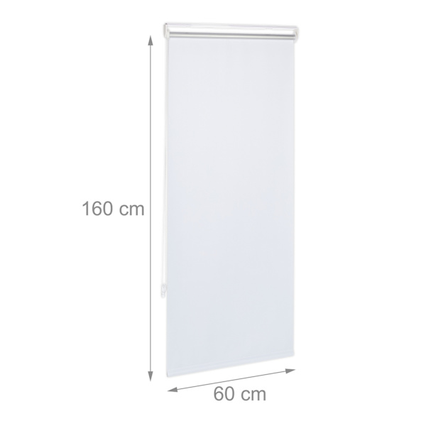 Valkoinen rullaverho 160 cm pitkä