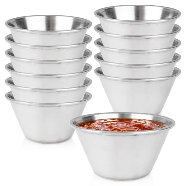 Dippskålar i rostfritt stål, 90 ml, set om 12