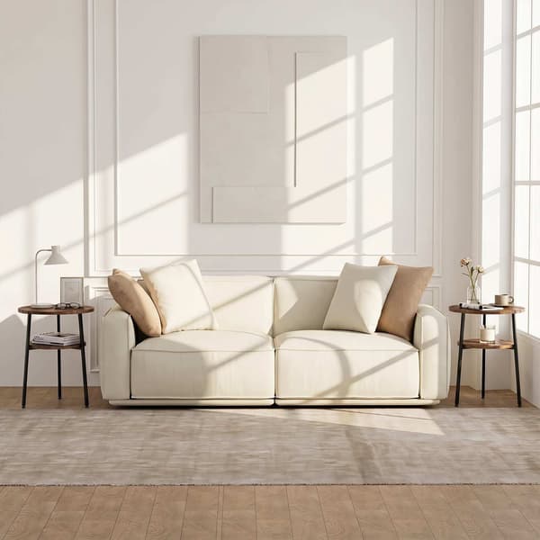 Set med 2 runda soffbord, bruna, 39 cm, stålram