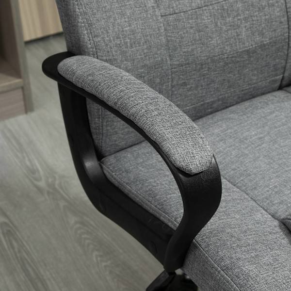 Kontorstol Computerstol Med Vippefunktion Nakkestøtte Ergonomisk Skrivebordsstol Drejelig Højdejusterbar Linned Touch 62X62X110-119 Cm