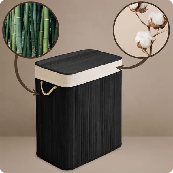 Bambu tvättkorg med lock 100 l Massido