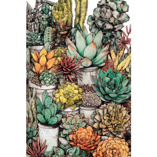 Succulents And Cactus 12 - 21x30 cm
