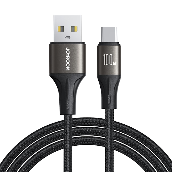 Light-Speed ​​Series USB-A - USB-C hurtig overførselskabel 100W 1,2m sort