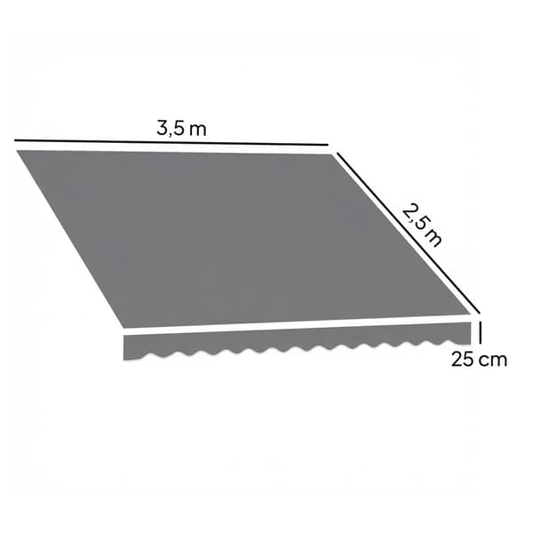 Markisduk, 3,37x2,5m, UPF 50+, Vattentät
