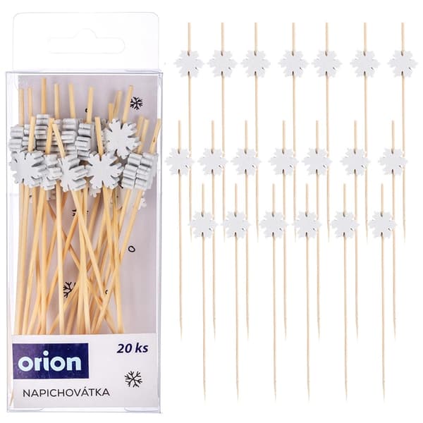 Bambu Snöflinge Cocktailpinnar, 12 cm, 20-pack