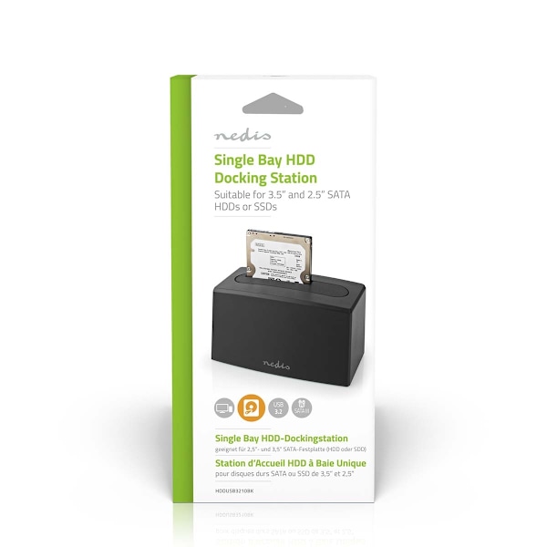 Harddisk Dockingstation | USB 3.2 Gen1 | USB Type-A | 1 Disk | 2.5 / 3.5 " | USB 3.2 Gen1 | Docking | Desktop