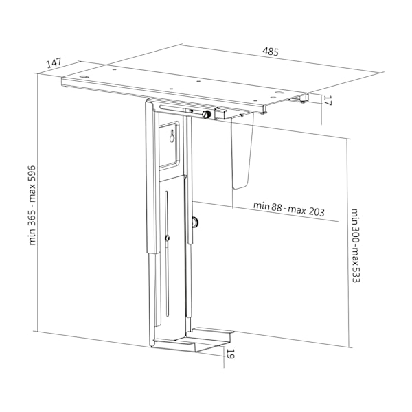 Computerholder til bord justerbar
