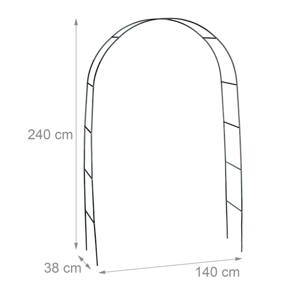 Rosenbåge i metall 240 cm