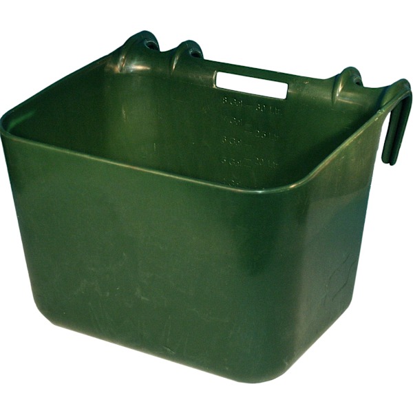 Fodertråg med plastkrokar 30 l plast
