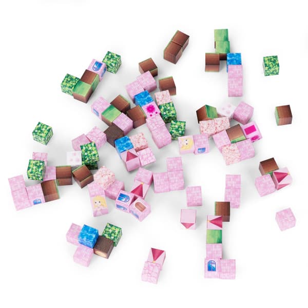 Magnetiska byggklossar, 96 delar, rosa slottstema