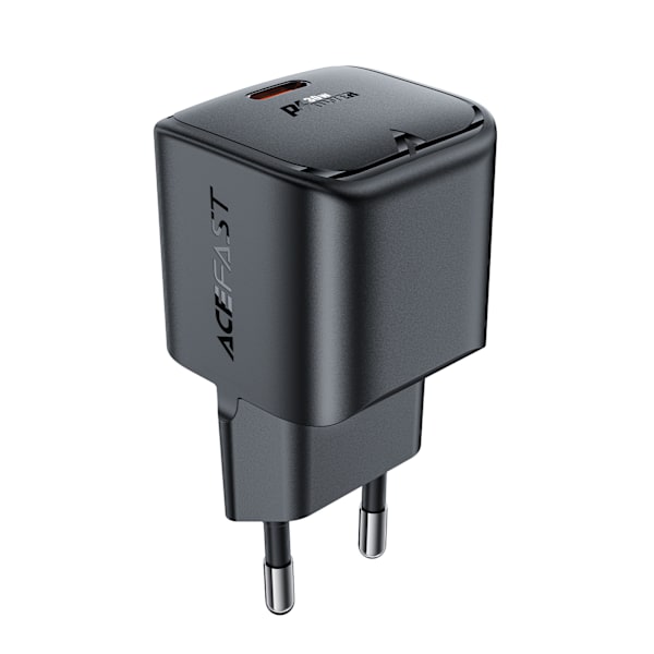 GaN PD 30W USB-C minioplader, sort