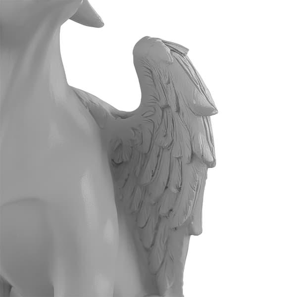 Hundeminde-engelstatue – Vejrbestandigt, vinget design