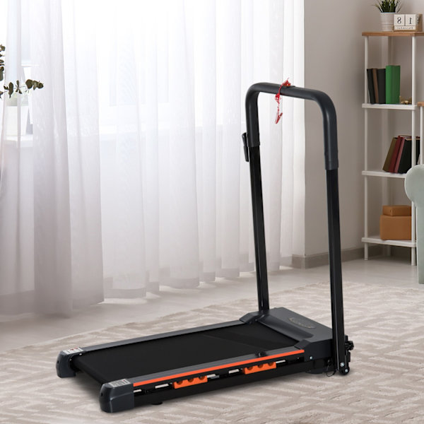 Elektrisk Løbebånd Med Lcd-Display, Foldbar Fitnessmaskine, 1-6 Km/T, Stål, Sort, 105 X 56 X 108,5 Cm