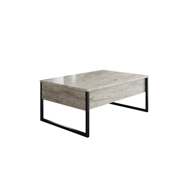 Soffbord Luxe - Travertin, Svart