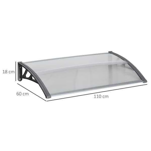 Dørkapsel – Polycarbonat, Aluminium, 110x60 cm, Grå