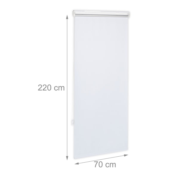 Hvidt termisk rullegardin 220 cm langt