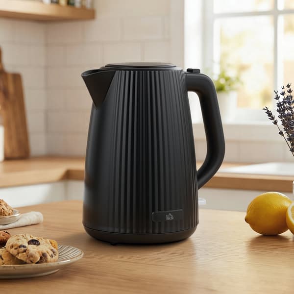 Elkedel, 1,7L kapacitet, Automatisk slukning, Sort