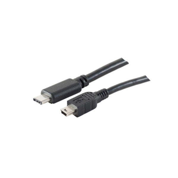 S/CONN 77144-1.0, 1 m, USB C, Mini-USB B, USB 2.0, 0,48 Gbit/s, musta
