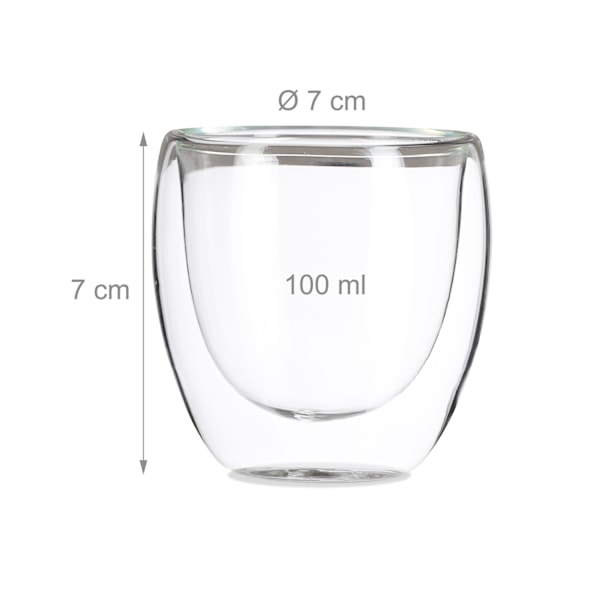 Dubbelväggiga espressoglas 6-pack