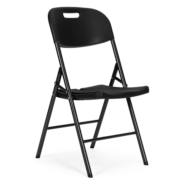 2 kpl kokoontaittuvia tuoleja, catering-setti, metalli, HDPE, musta, ModernHome