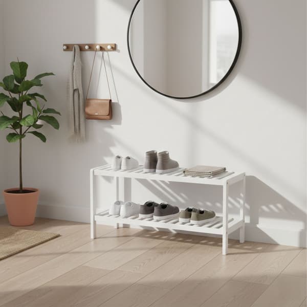 Bambus skohylde, 3-lags, pladsbesparende design
