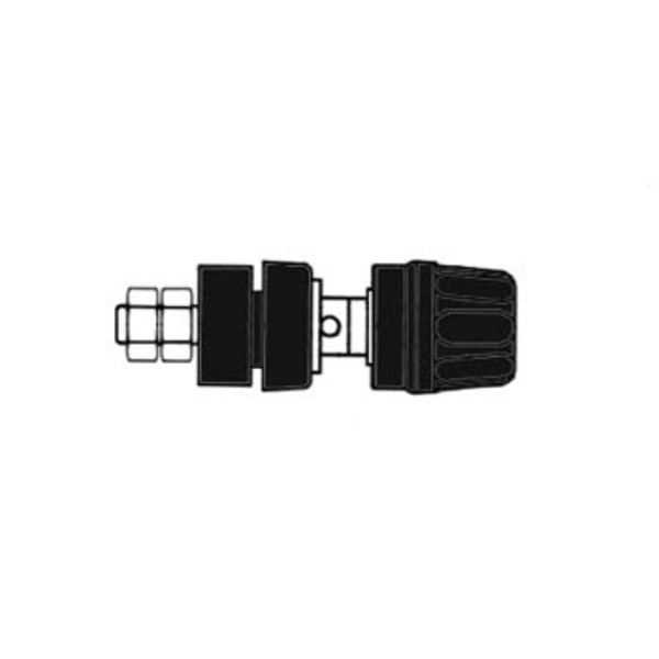 Isoleret 4 mm fatning med klokant / sort (Pki 10A)
