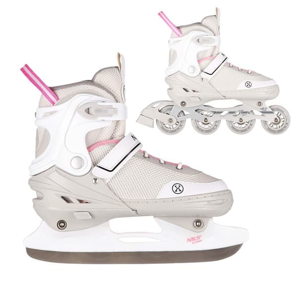 2-i-1 Grå-Pink Inline & skøjter, størrelse M (34-38)