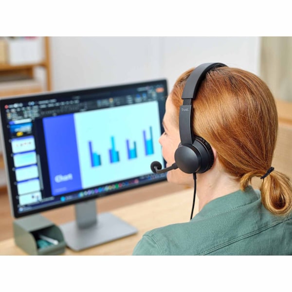 Ayda PC headset 3,5 mm sort