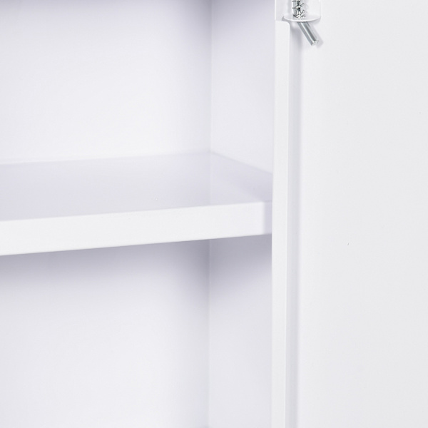 Kotilääkekaappi 3 osastolla 30 x 14 x 46 cm lukittava lasten kassakaappi avaimilla Kylmävalssattu teräs valkoinen